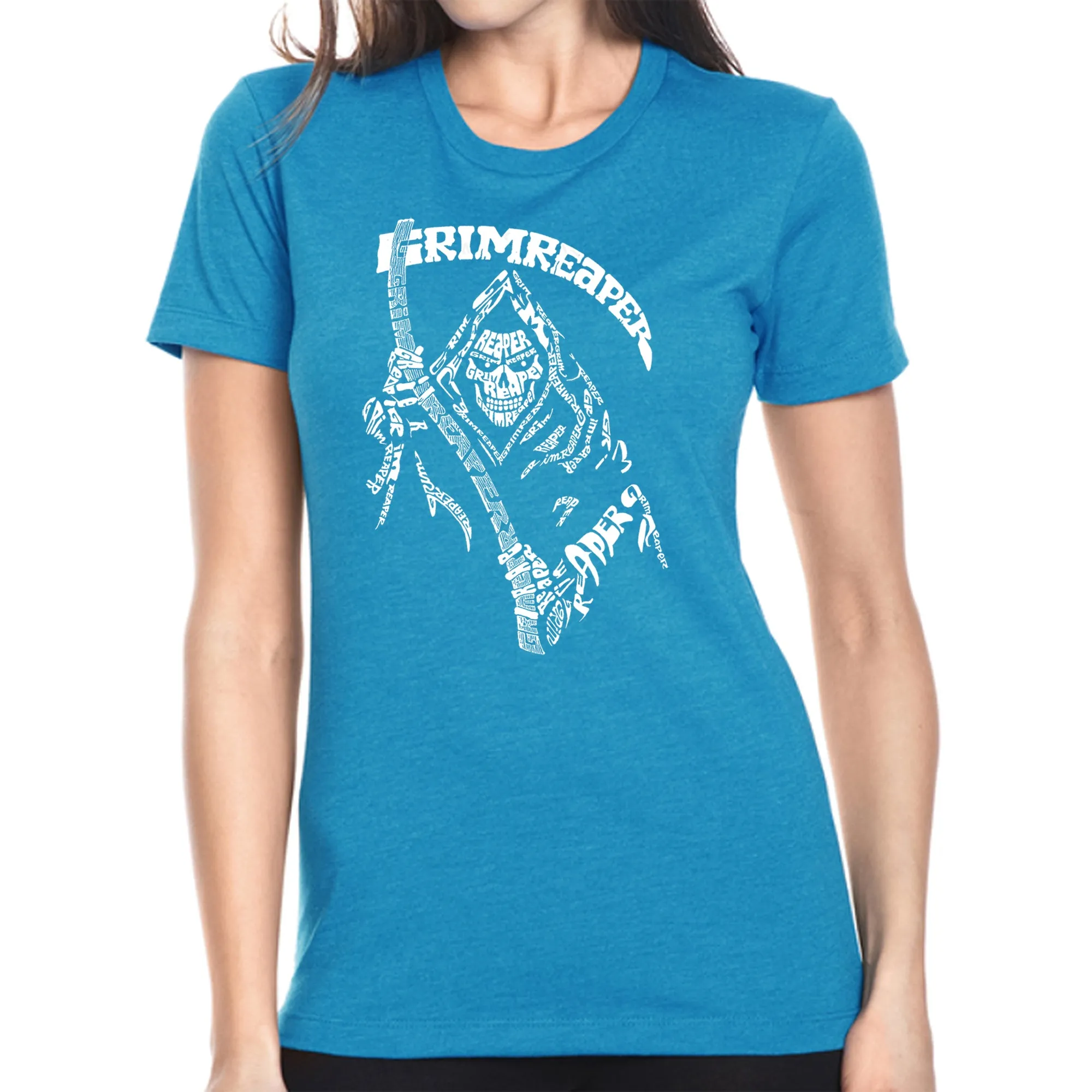 Grim Reaper - Women's Premium Blend Word Art T-Shirt sold by LA Pop Art product image thumbnail 4
