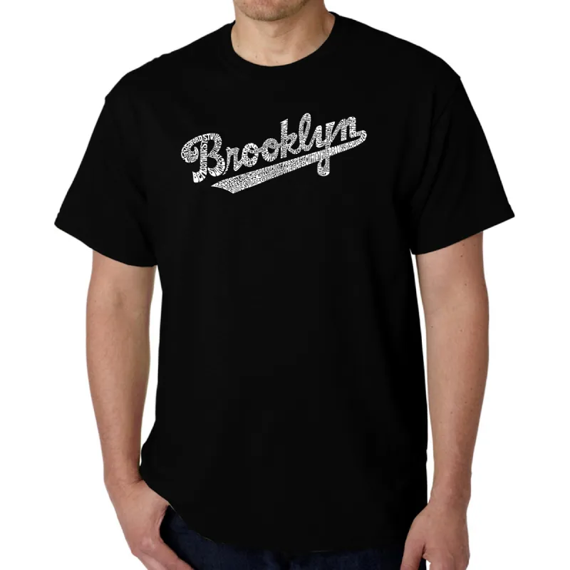 Brooklyn Neighborhoods - Men's Word Art T-Shirt sold by LA Pop Art