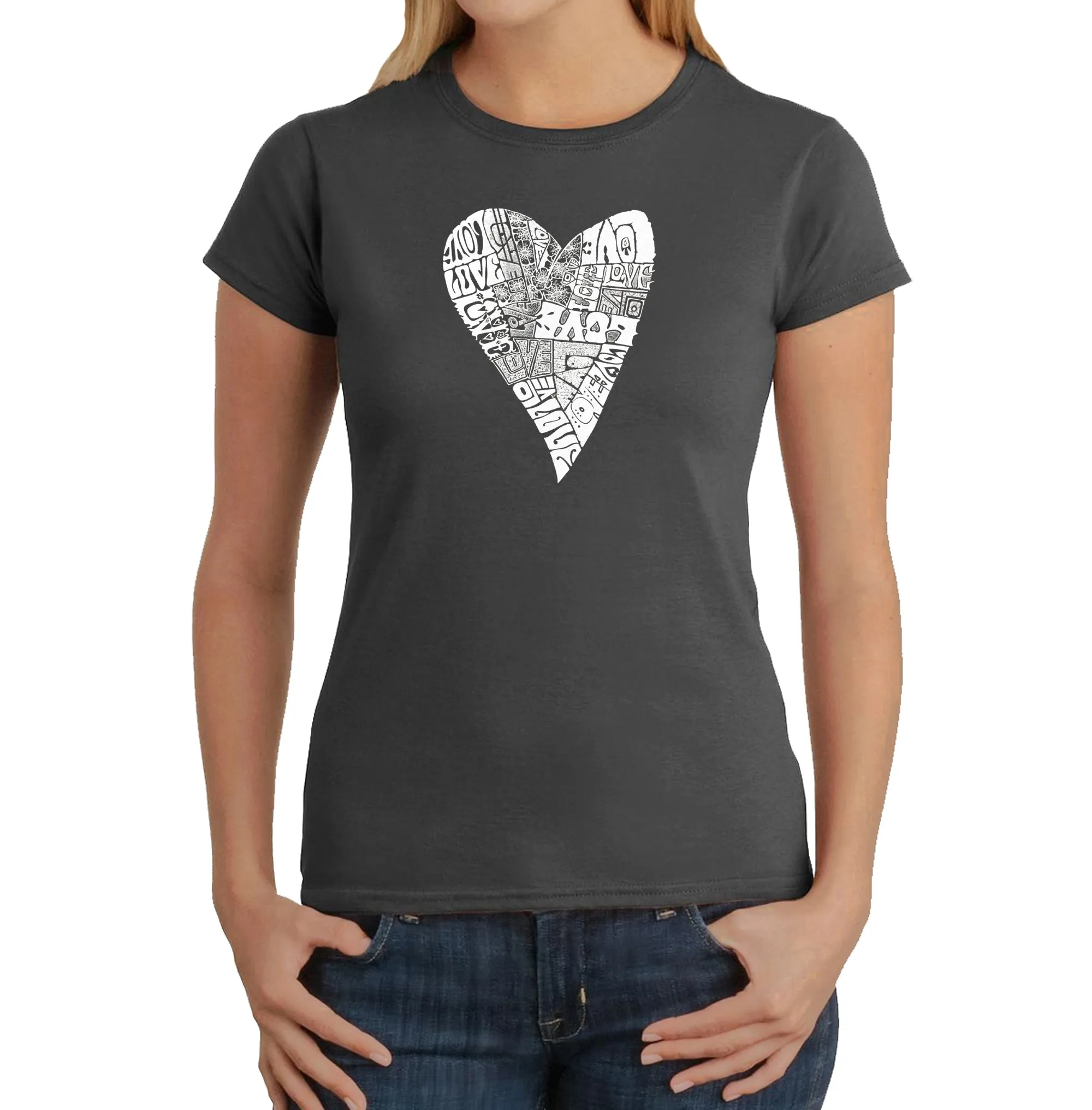 Lots of Love - Women's Word Art T-Shirt sold by LA Pop Art product image thumbnail 4