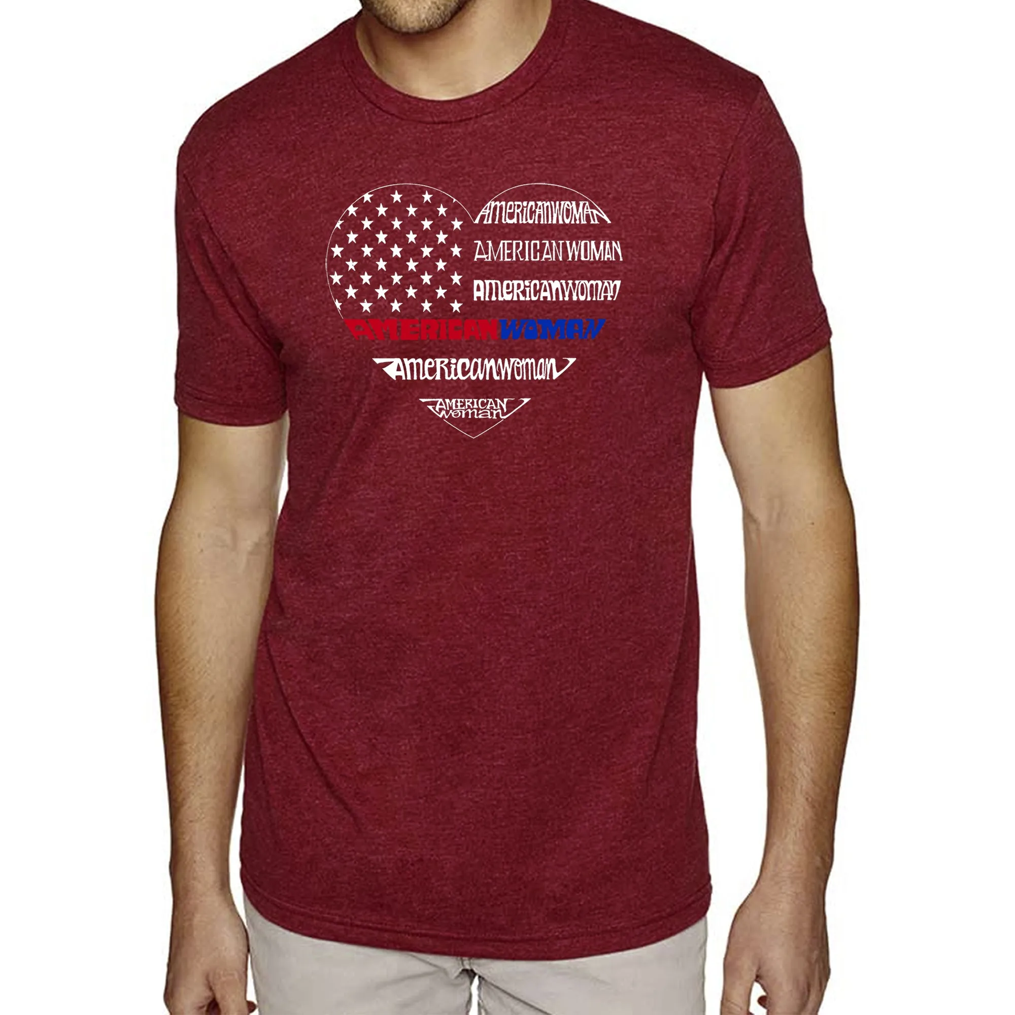 American Woman - Men's Premium Blend Word Art T-Shirt sold by LA Pop Art product image thumbnail 5
