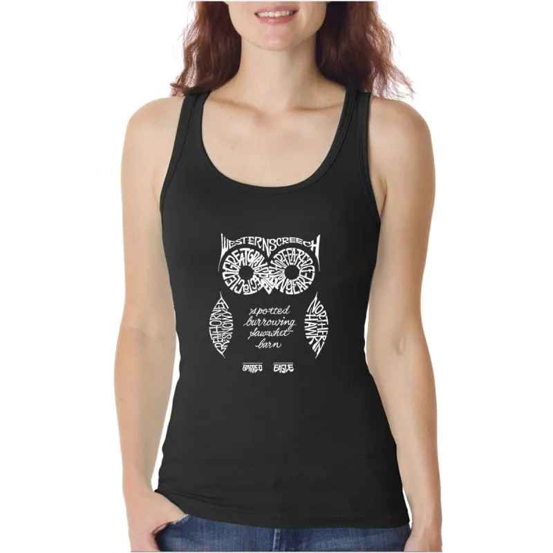 Owl  - Women's Word Art Tank Top sold by LA Pop Art