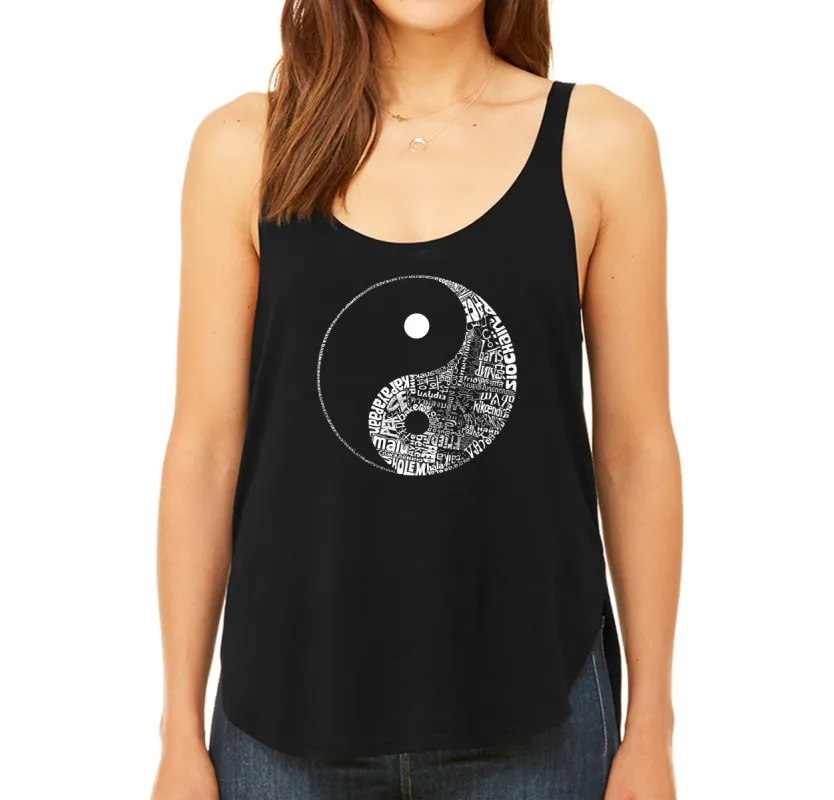 YIN YANG - Women's Word Art Flowy Tank sold by LA Pop Art