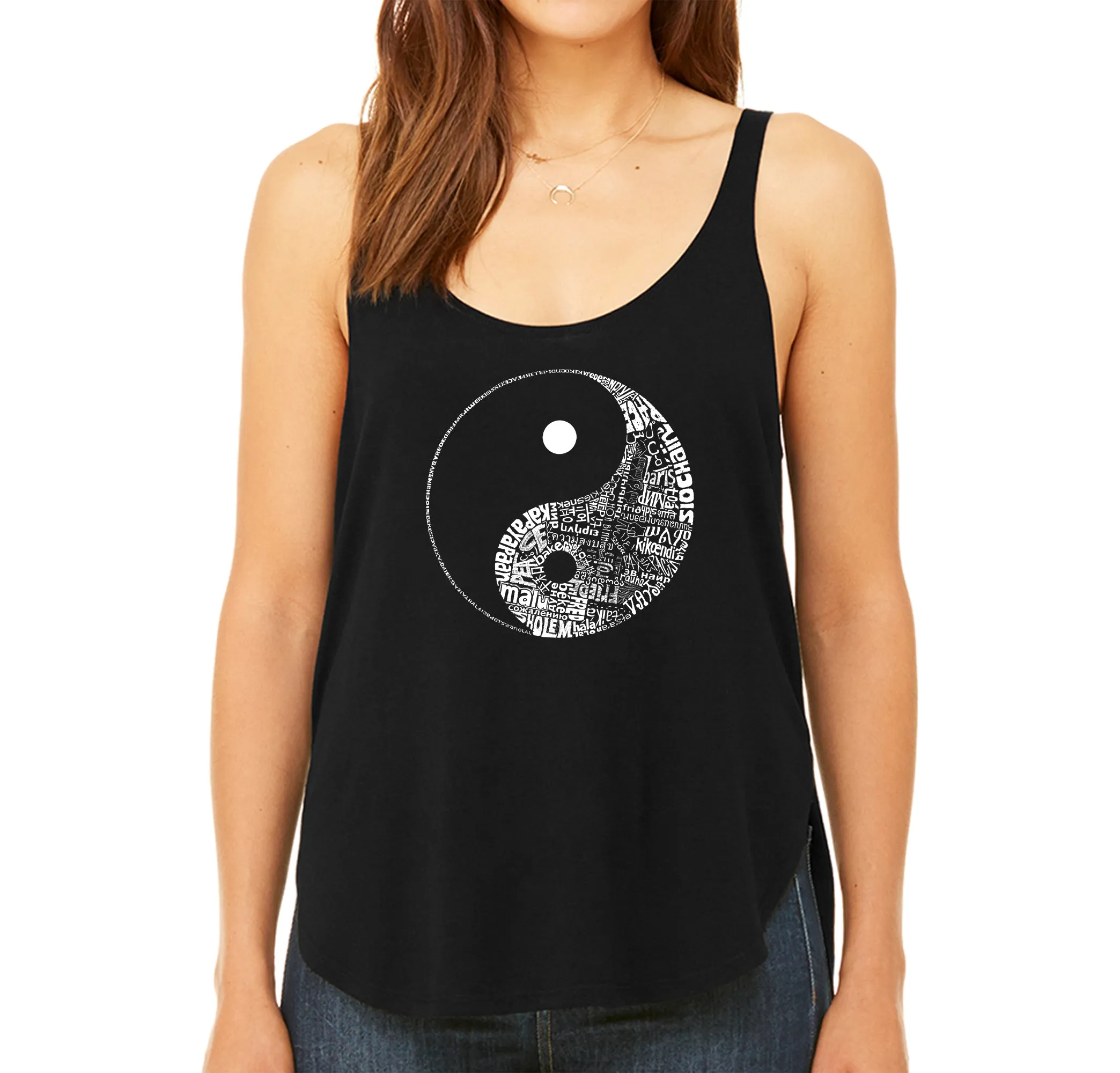 YIN YANG - Women's Word Art Flowy Tank sold by LA Pop Art