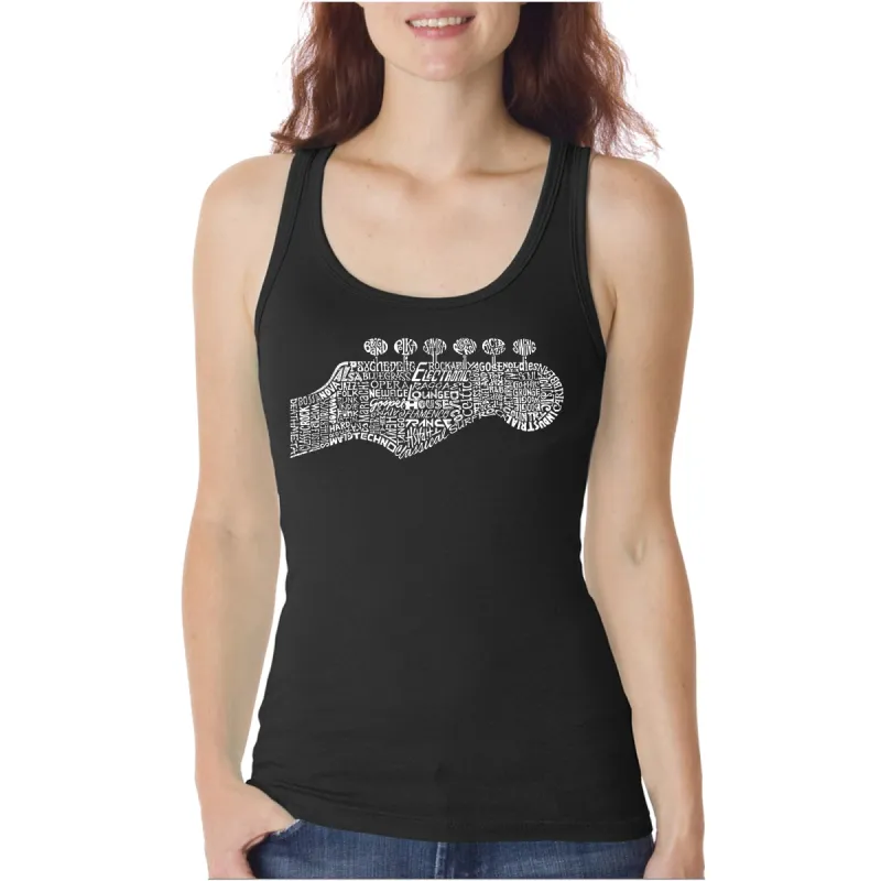 Guitar Head  - Women's Word Art Tank Top sold by LA Pop Art