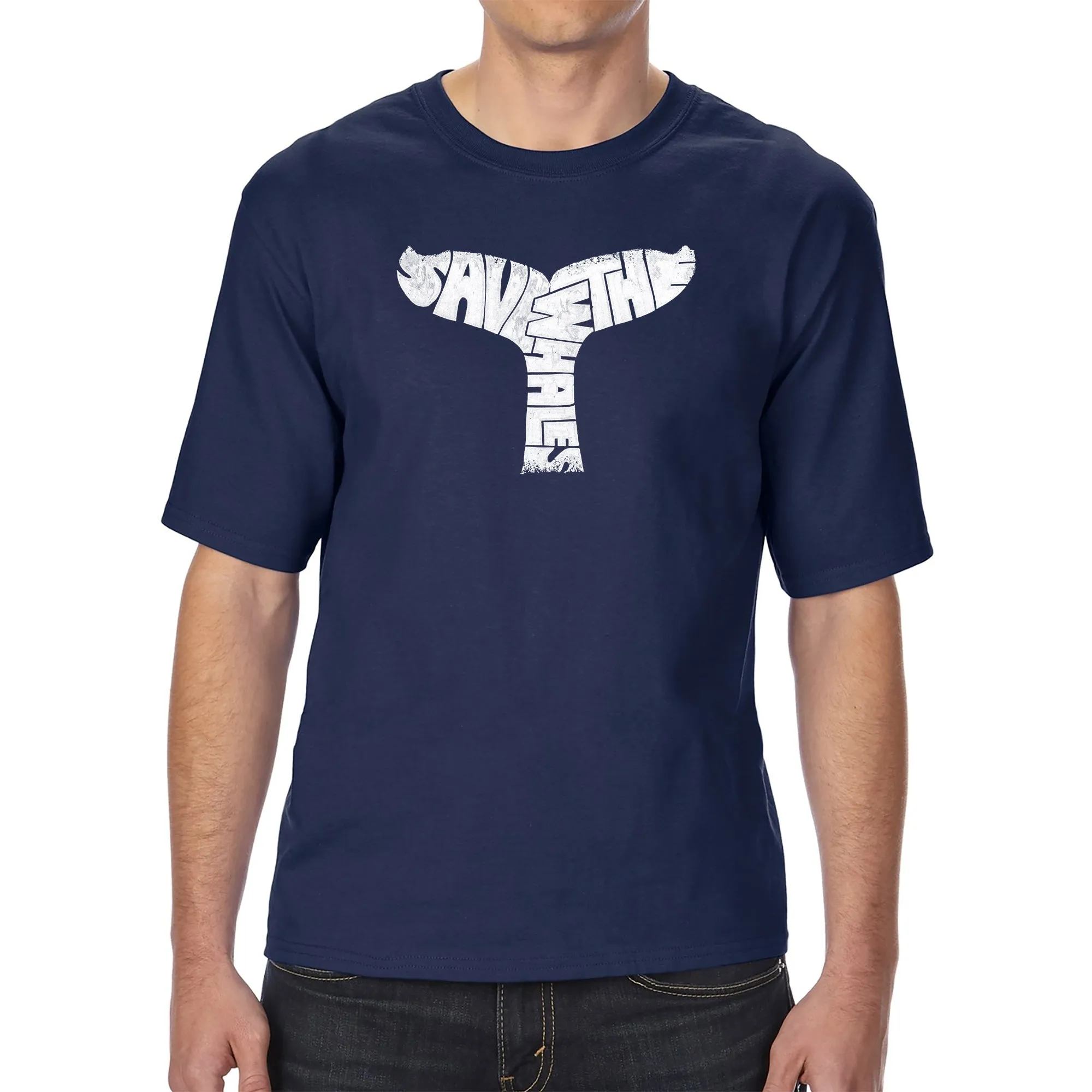 SAVE THE WHALES - Men's Tall Word Art T-Shirt sold by LA Pop Art product image thumbnail 3