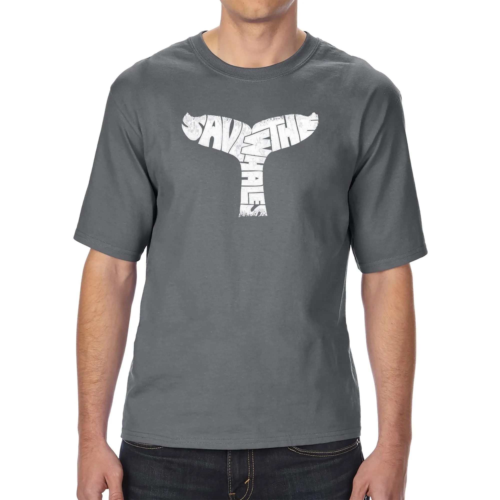 SAVE THE WHALES - Men's Tall Word Art T-Shirt sold by LA Pop Art product image thumbnail 4
