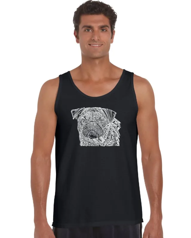 Pug Face - Men's Word Art Tank Top sold by LA Pop Art