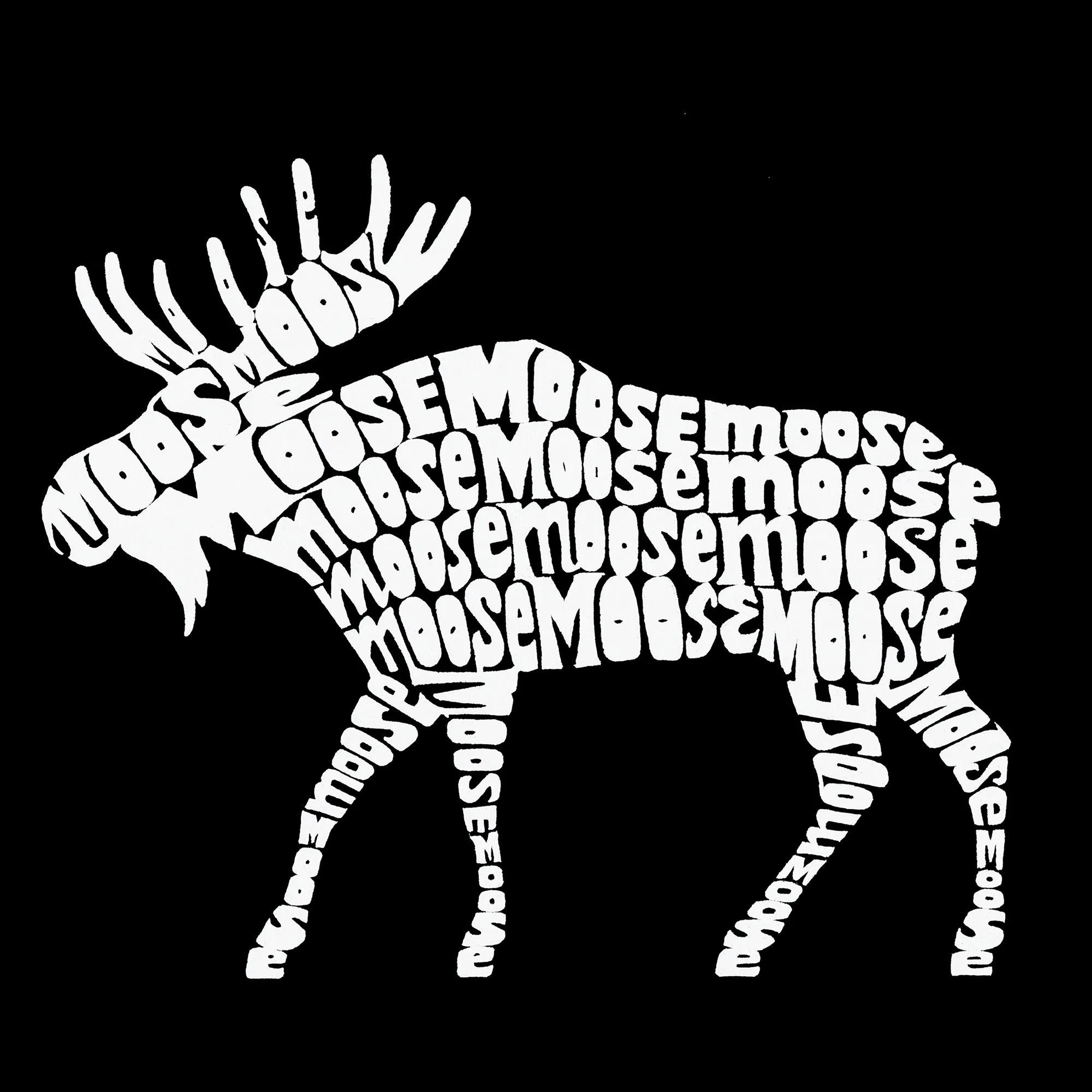 Moose - Men's Word Art Long Sleeve T-Shirt sold by LA Pop Art product image thumbnail 2