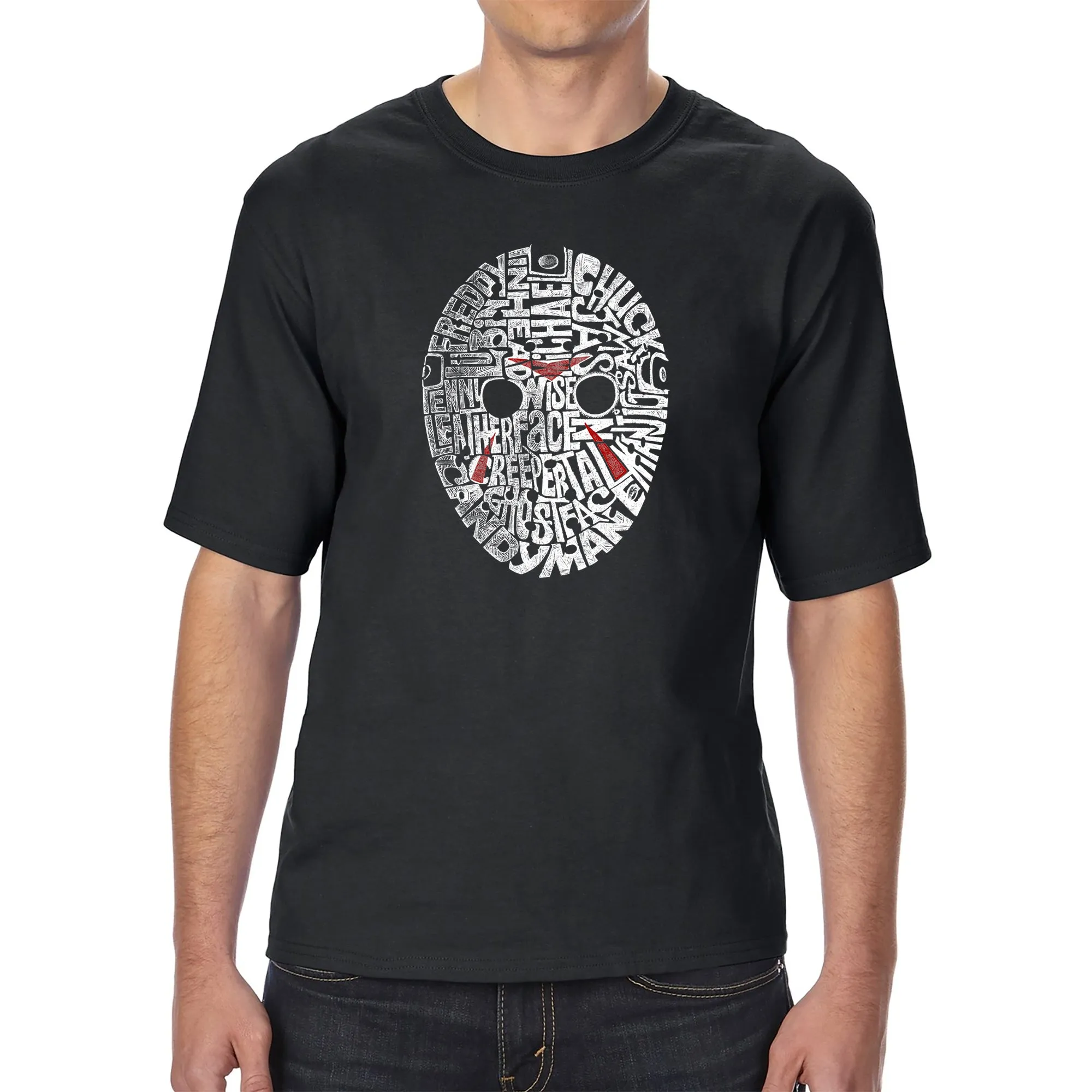 Slasher Movie Villians - Men's Tall Word Art T-Shirt sold by LA Pop Art