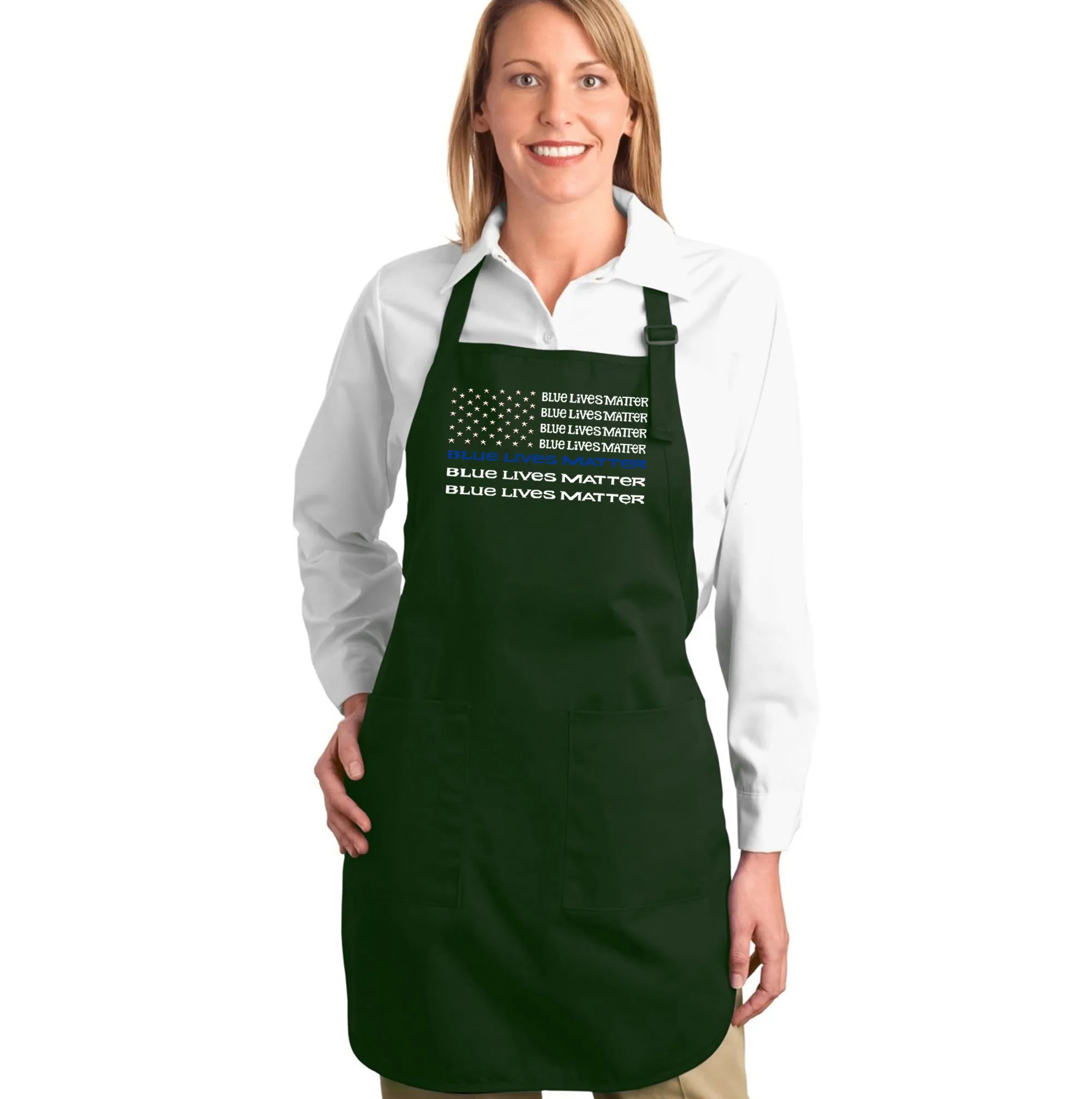 Blue Lives Matter - Full Length Word Art Apron sold by LA Pop Art product image thumbnail 5