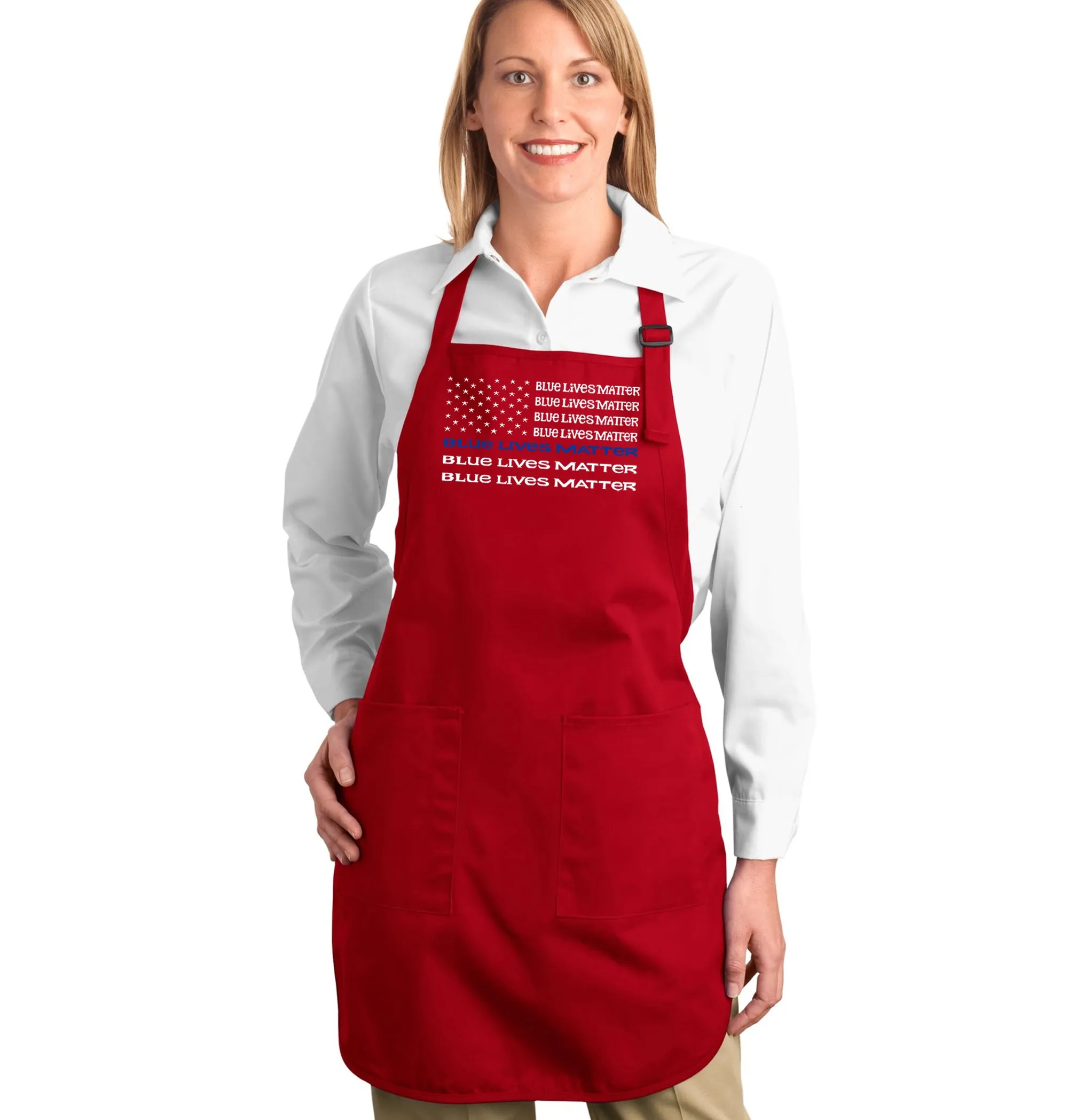 Blue Lives Matter - Full Length Word Art Apron sold by LA Pop Art product image thumbnail 3