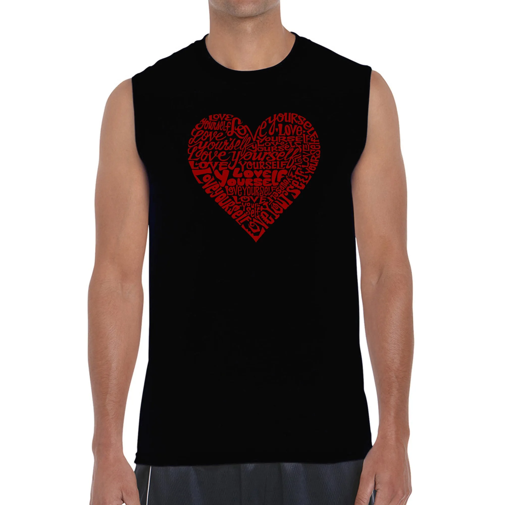 Love Yourself - Men's Word Art Sleeveless T-Shirt sold by LA Pop Art