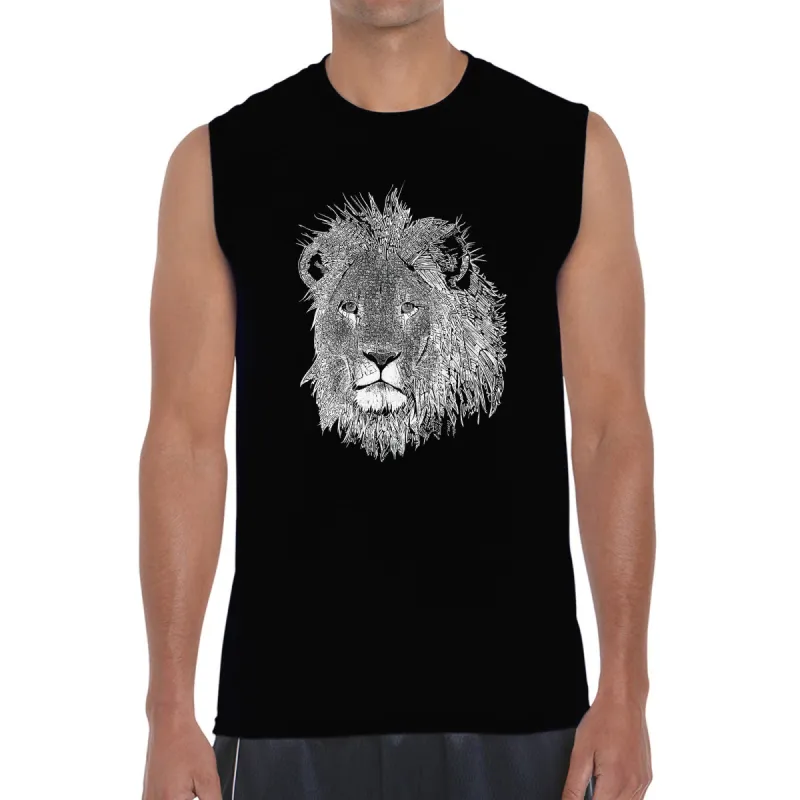 Lion - Men's Word Art Sleeveless T-Shirt sold by LA Pop Art