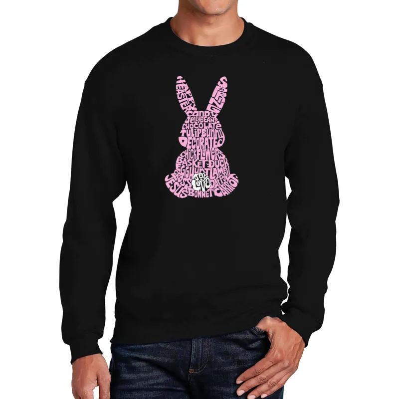 Easter Bunny  - Men's Word Art Crewneck Sweatshirt sold by LA Pop Art