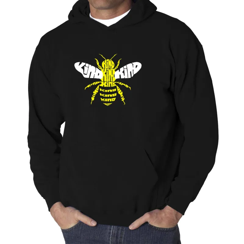 Bee Kind  - Men's Word Art Hooded Sweatshirt sold by LA Pop Art
