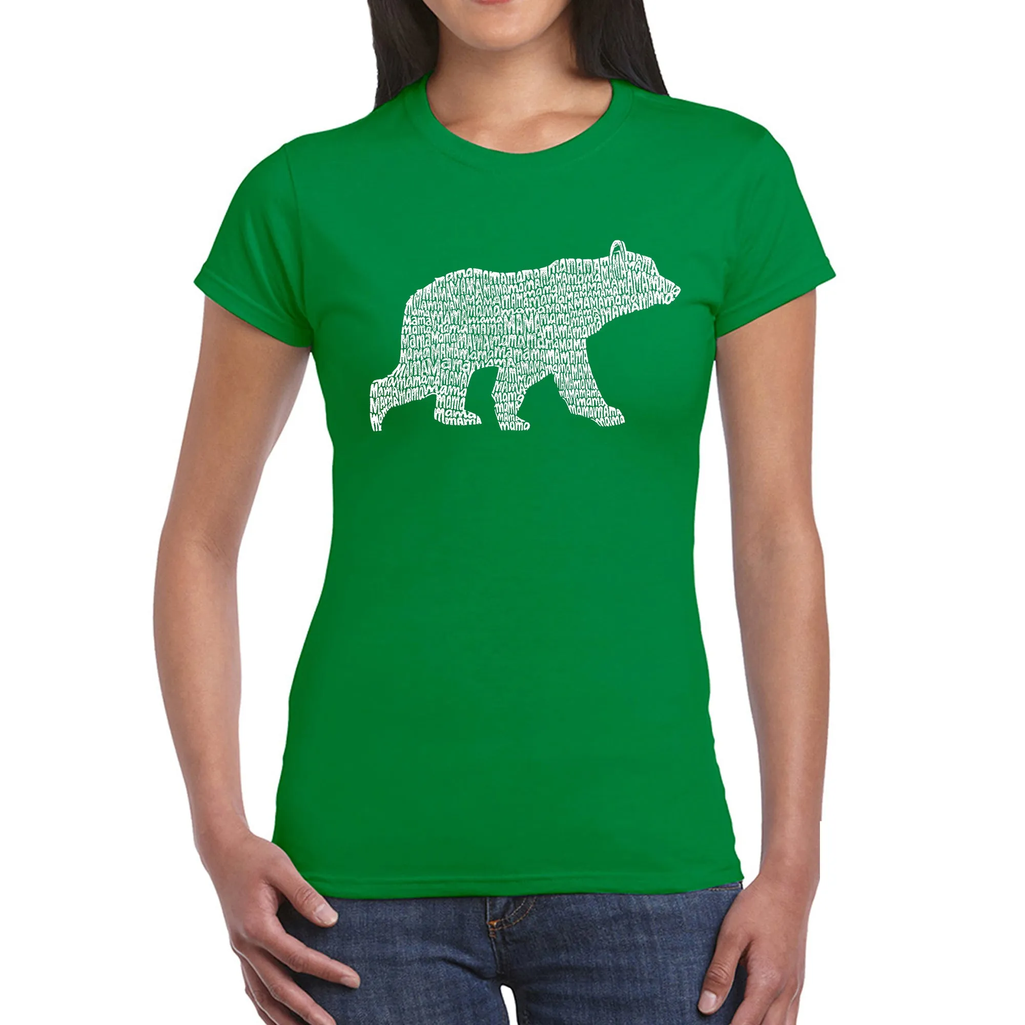 Mama Bear - Women's Word Art T-Shirt sold by LA Pop Art product image thumbnail 5