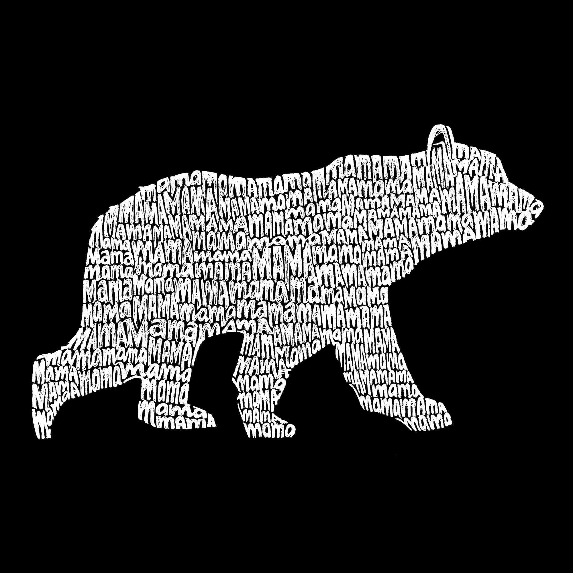 Mama Bear - Women's Word Art T-Shirt sold by LA Pop Art product image thumbnail 2