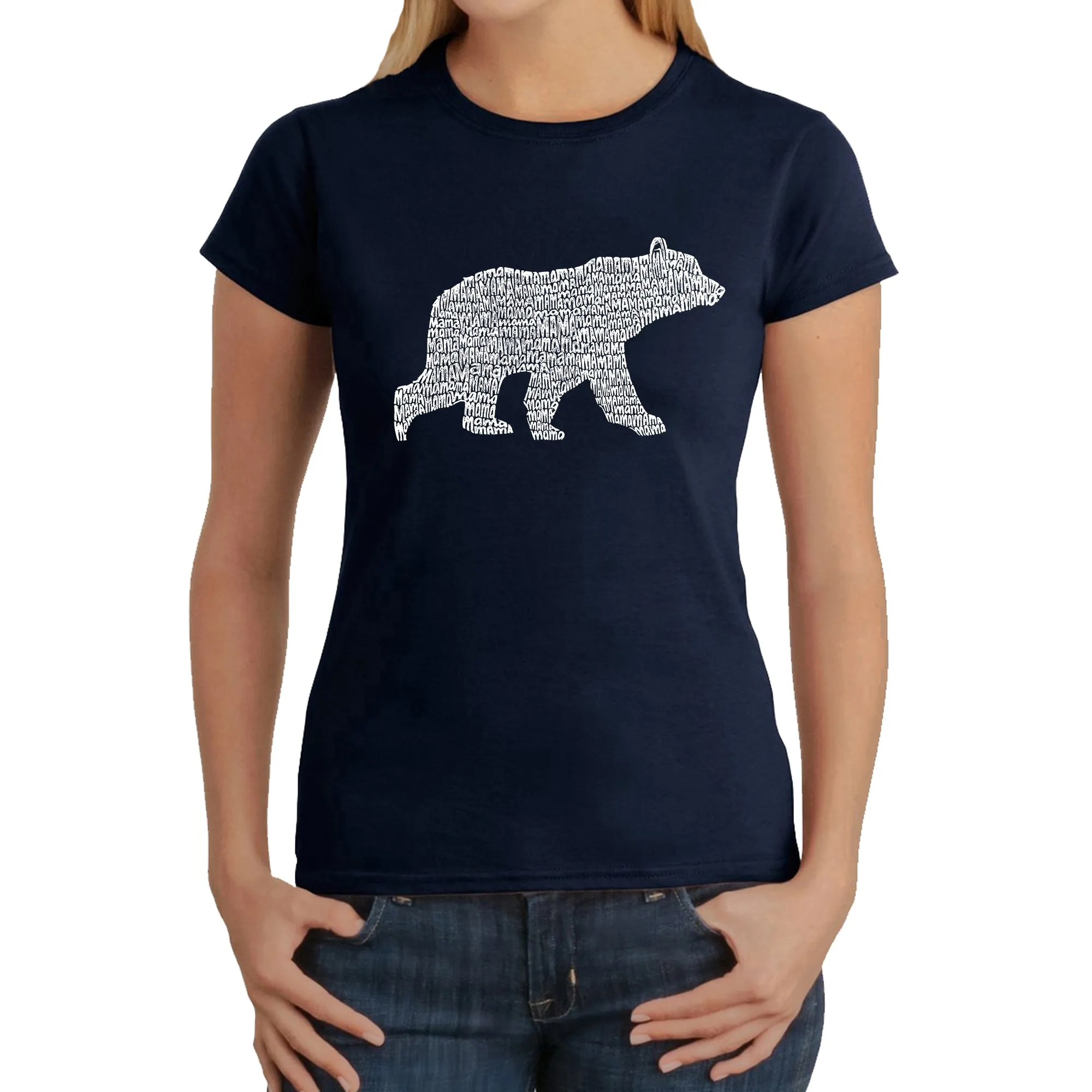 Mama Bear - Women's Word Art T-Shirt sold by LA Pop Art product image thumbnail 3