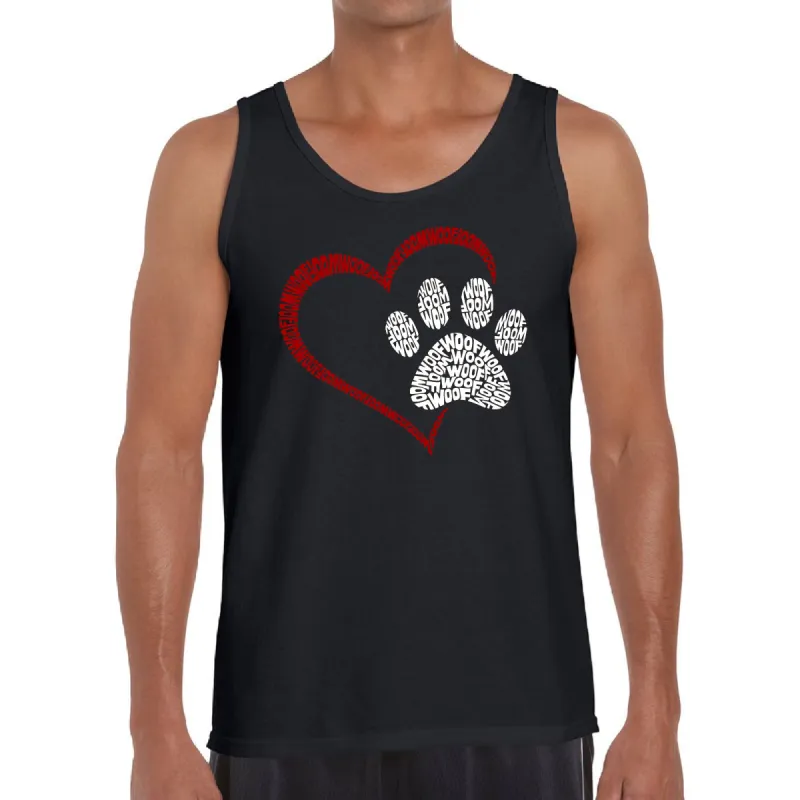 Paw Heart - Men's Word Art Tank Top sold by LA Pop Art