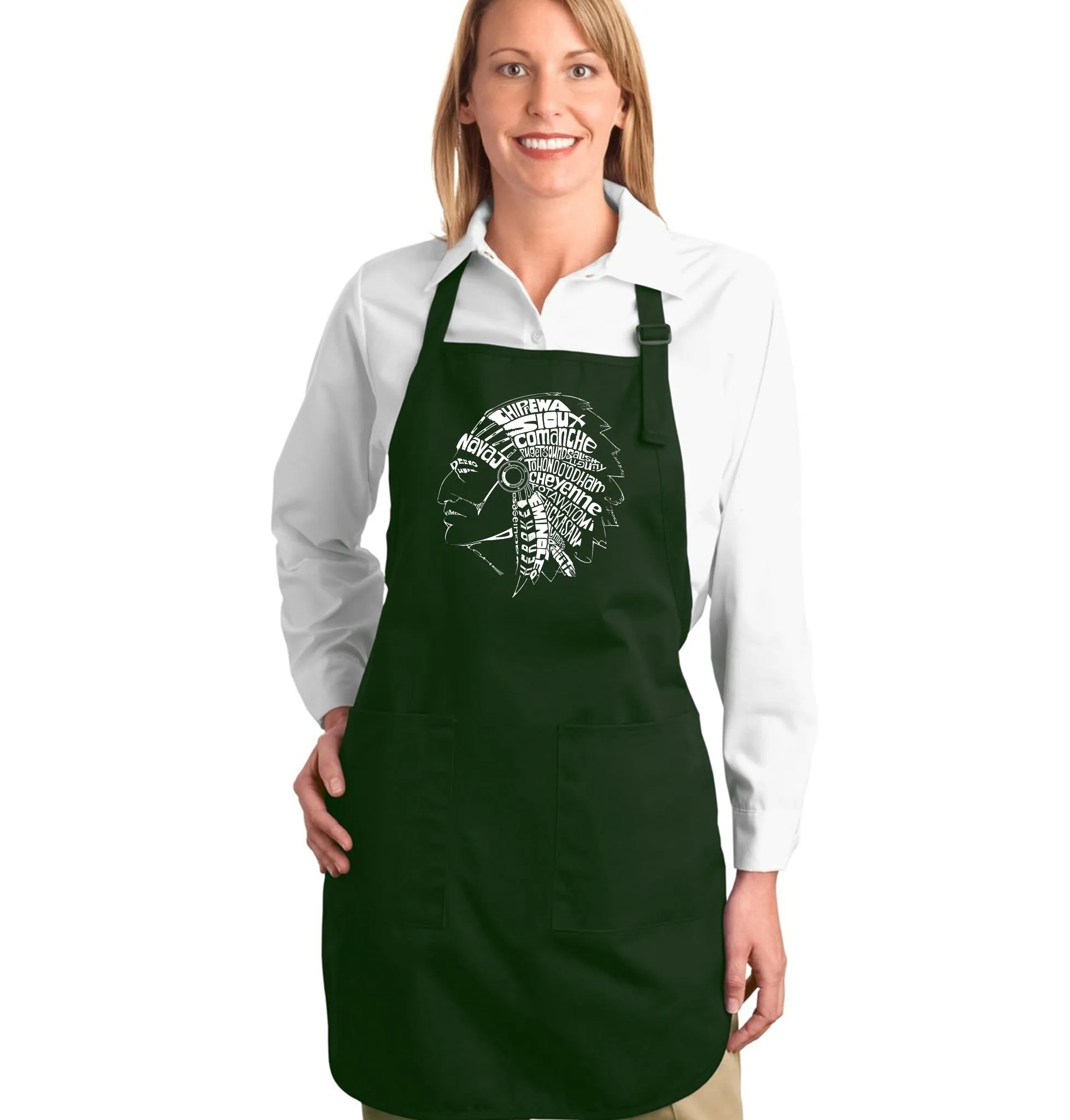 POPULAR NATIVE AMERICAN INDIAN TRIBES - Full Length Word Art Apron sold by LA Pop Art product image thumbnail 5