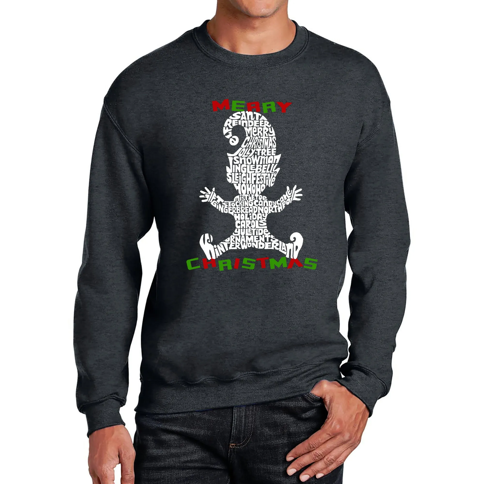 Christmas Elf - Men's Word Art Crewneck Sweatshirt sold by LA Pop Art product image thumbnail 3