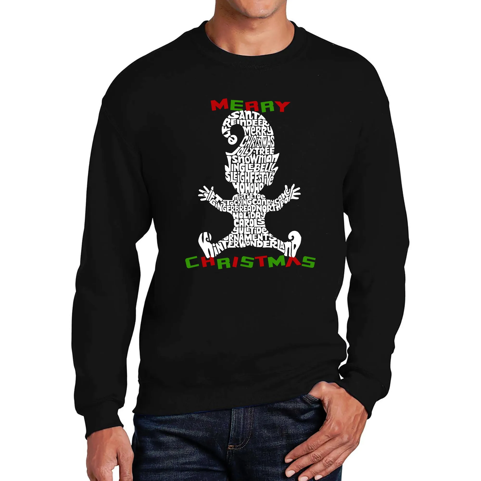Christmas Elf - Men's Word Art Crewneck Sweatshirt sold by LA Pop Art