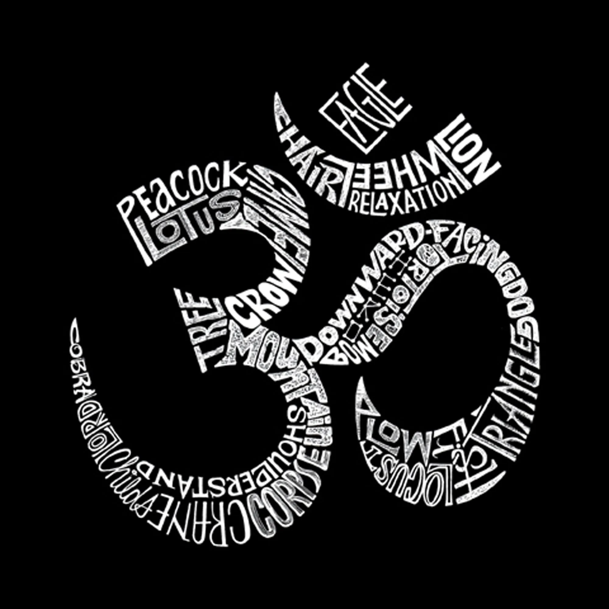 Poses OM - Women's Word Art Long Sleeve T-Shirt sold by LA Pop Art product image thumbnail 2