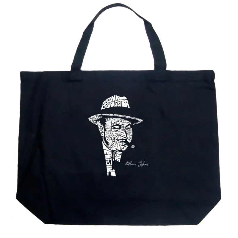 AL CAPONE ORIGINAL GANGSTER - Large Word Art Tote Bag sold by LA Pop Art