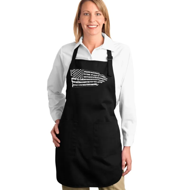 Pledge of Allegiance Flag  - Full Length Word Art Apron sold by LA Pop Art