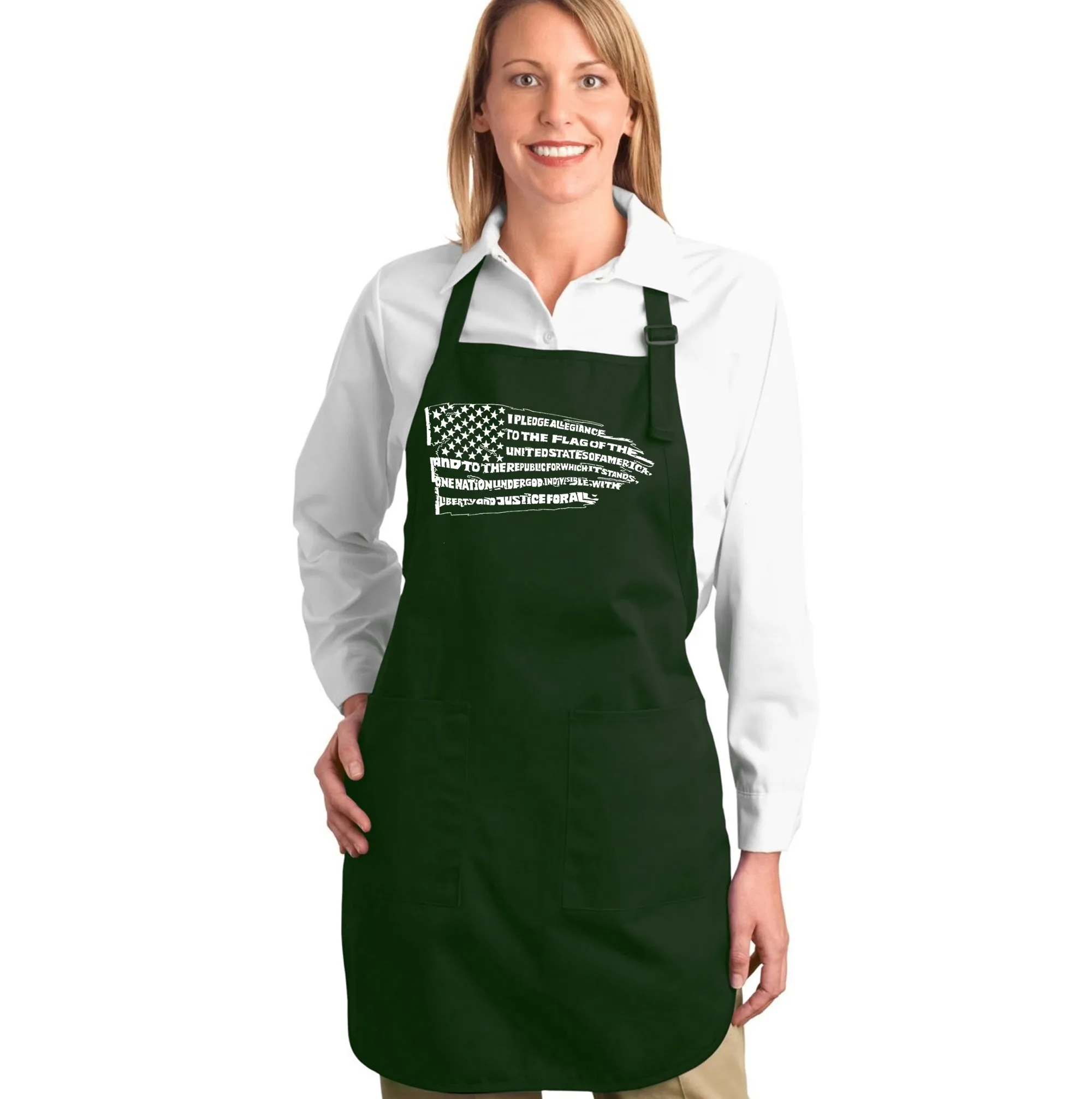 Pledge of Allegiance Flag - Full Length Word Art Apron sold by LA Pop Art product image thumbnail 5