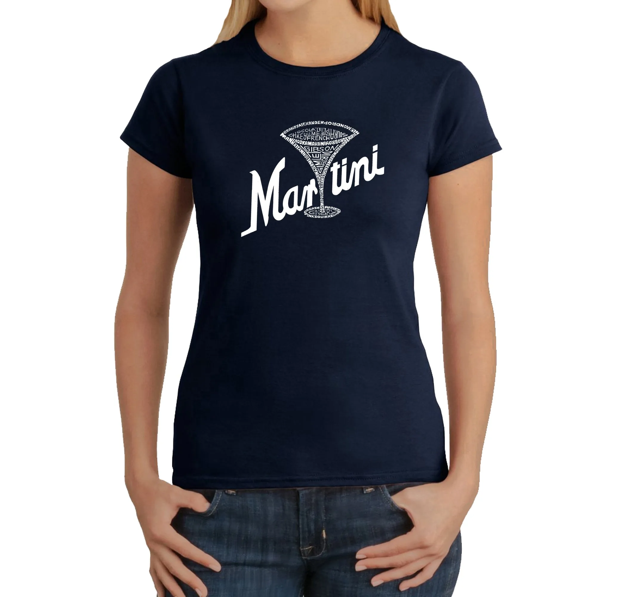 Martini - Women's Word Art T-Shirt sold by LA Pop Art product image thumbnail 3