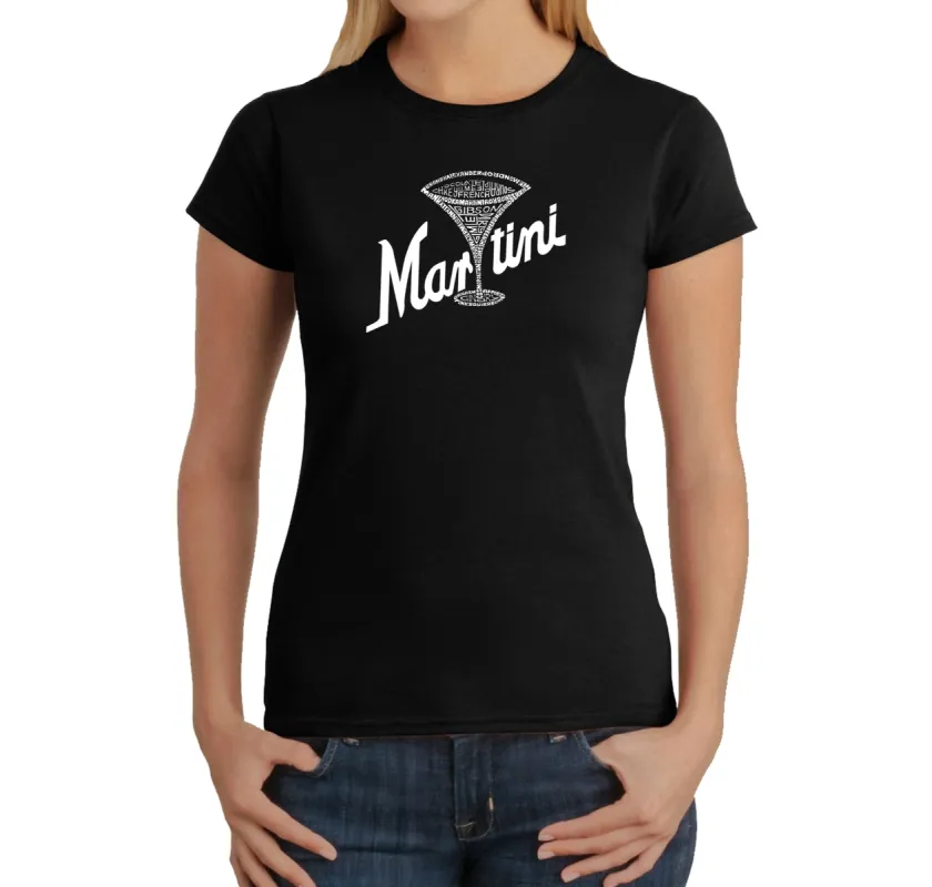 Martini - Women's Word Art T-Shirt sold by LA Pop Art