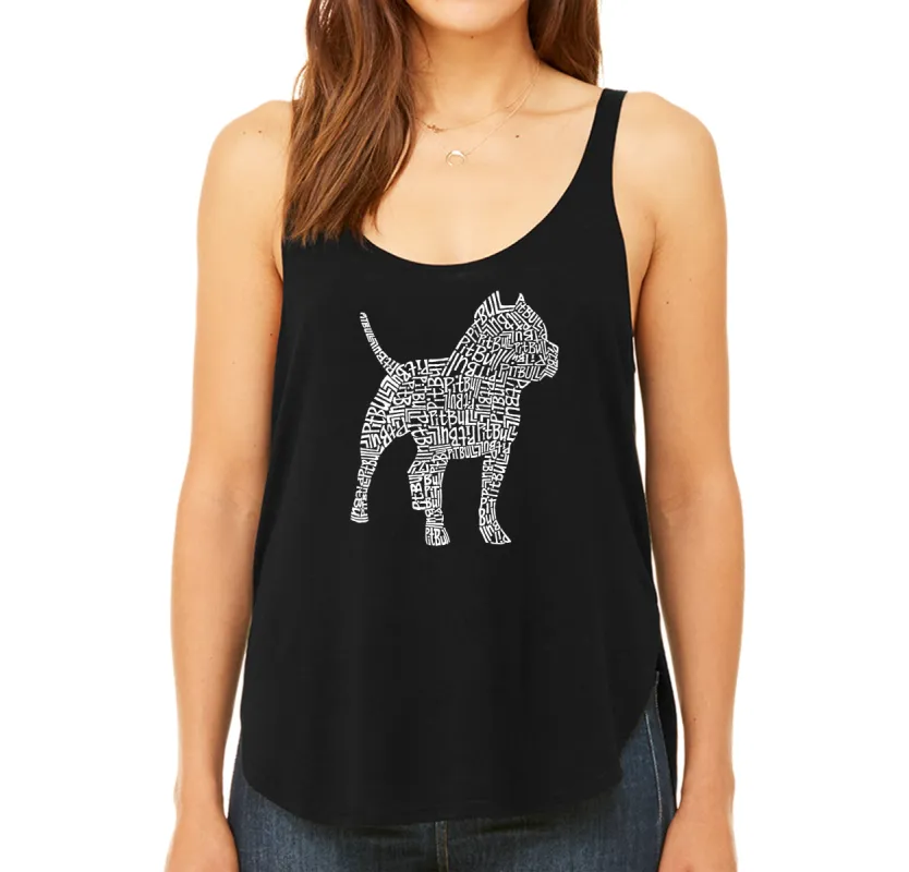 Pitbull - Women's Premium Word Art Flowy Tank Top sold by LA Pop Art
