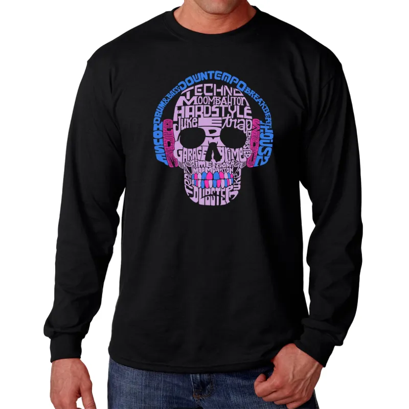 Styles of EDM Music  - Men's Word Art Long Sleeve T-Shirt sold by LA Pop Art