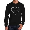 Cat Heart - Men's Word Art Crewneck Sweatshirt sold by LA Pop Art