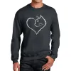 Cat Heart - Men's Word Art Crewneck Sweatshirt sold by LA Pop Art