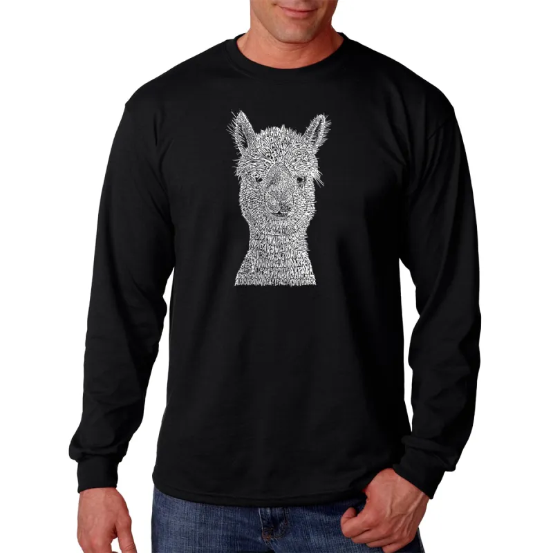 Alpaca - Men's Word Art Long Sleeve T-Shirt sold by LA Pop Art