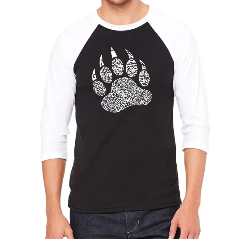 Types of Bears - Men's Raglan Baseball Word Art T-Shirt sold by LA Pop Art