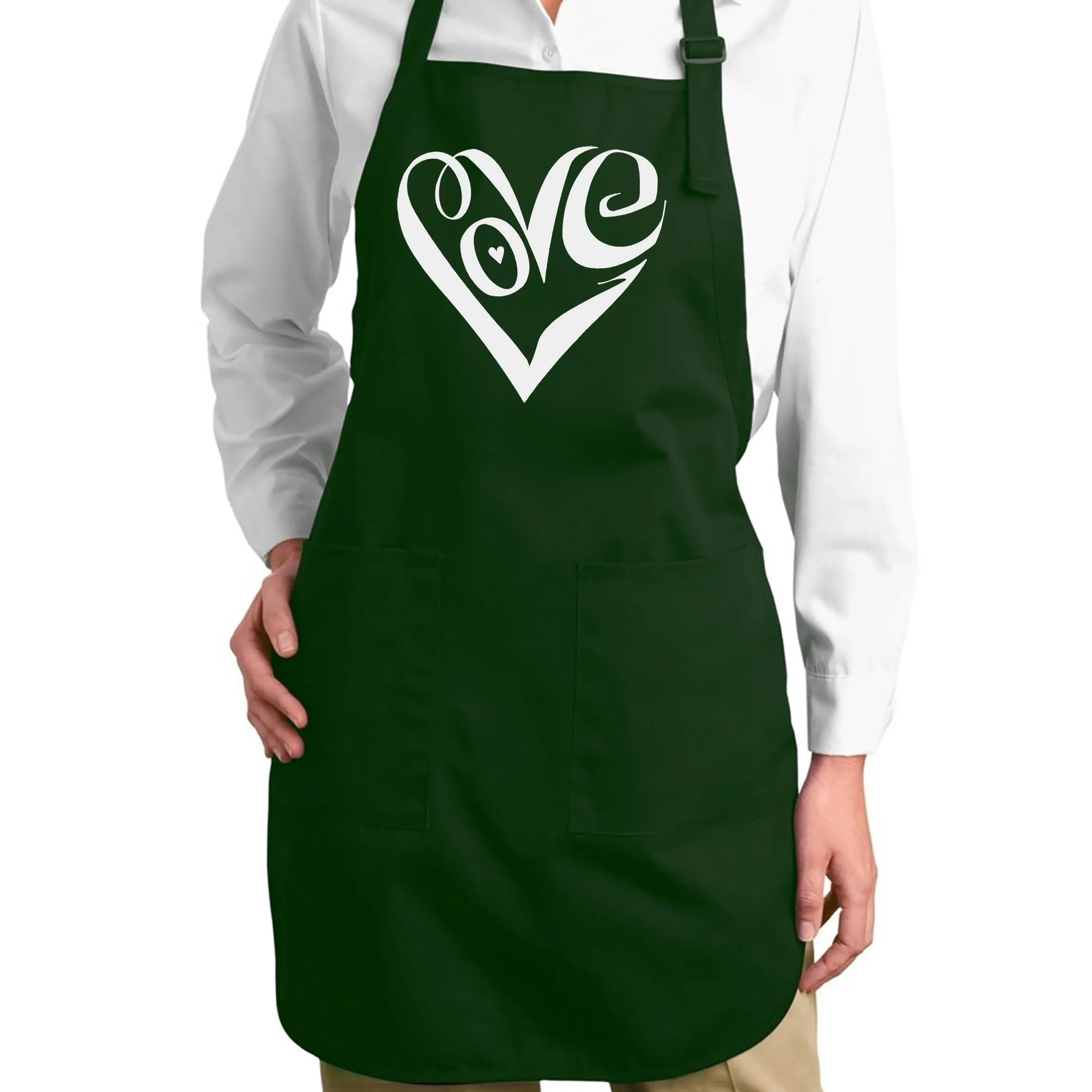 Script Love Heart - Full Length Word Art Apron sold by LA Pop Art product image thumbnail 5