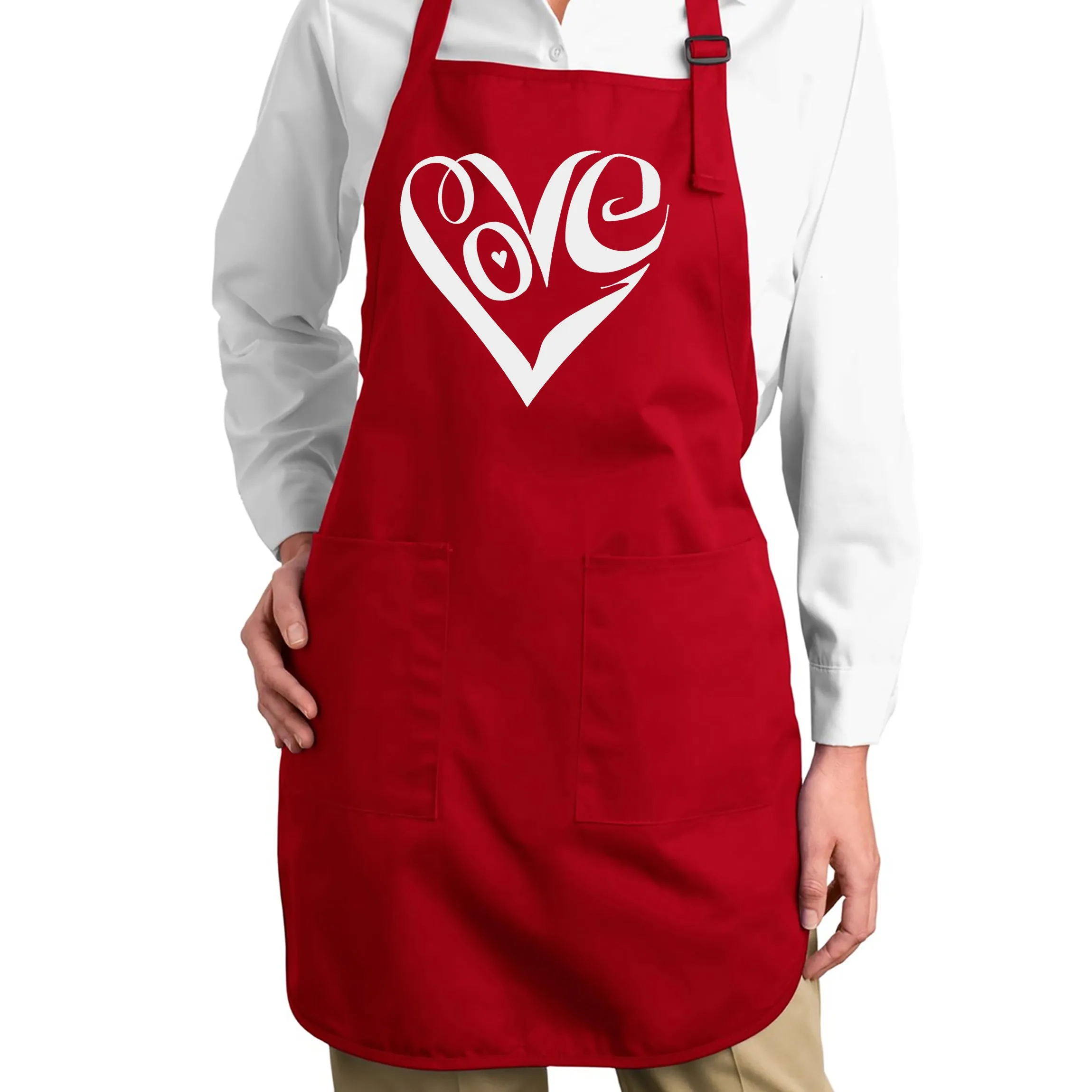 Script Love Heart - Full Length Word Art Apron sold by LA Pop Art product image thumbnail 3