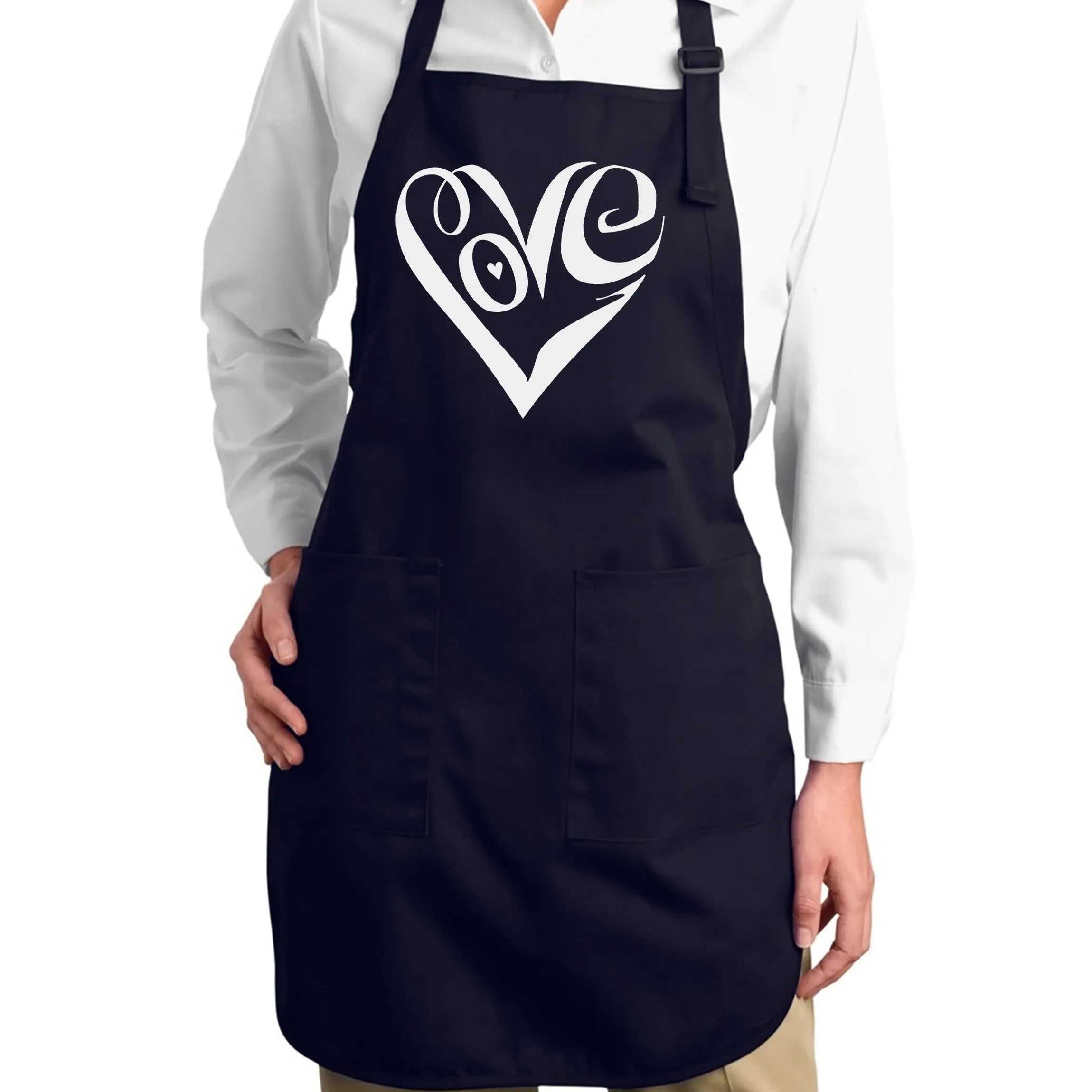 Script Love Heart - Full Length Word Art Apron sold by LA Pop Art product image thumbnail 4