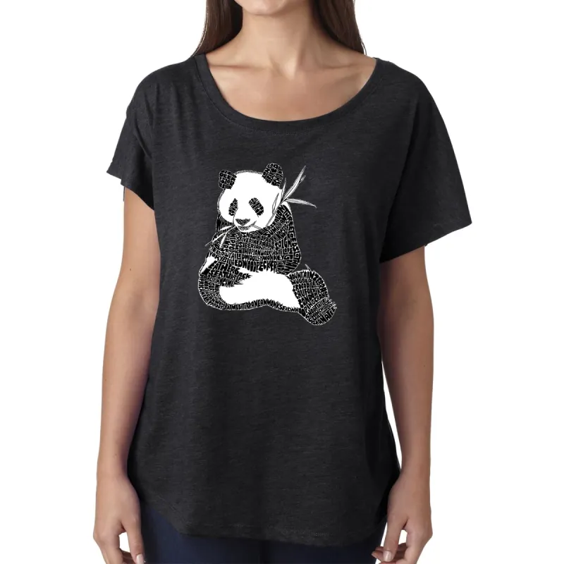 LA Pop Art Women's Dolman Word Art Shirt - ENDANGERED SPECIES sold by LA Pop Art