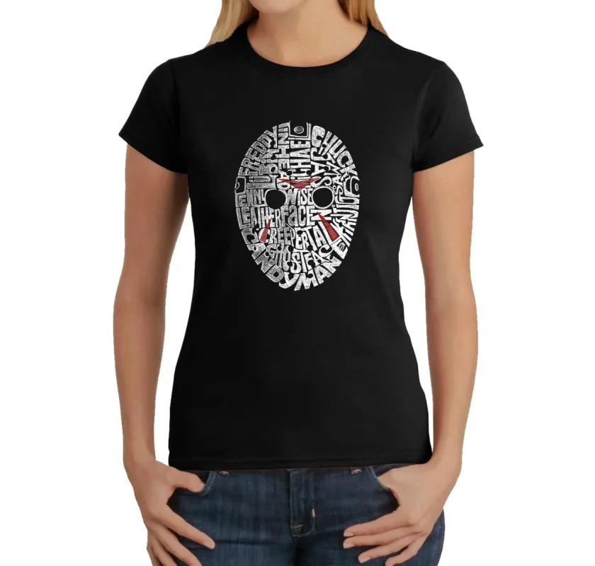 Slasher Movie Villians - Women's Word Art T-Shirt sold by LA Pop Art