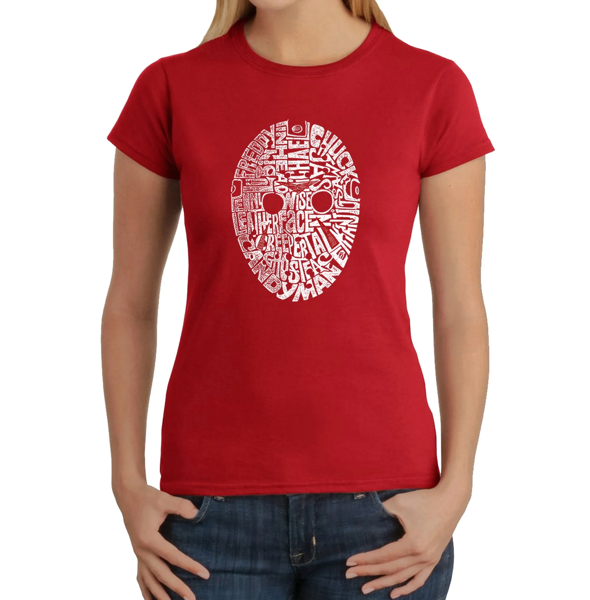 Slasher Movie Villians - Women's Word Art T-Shirt sold by LA Pop Art product image thumbnail 5
