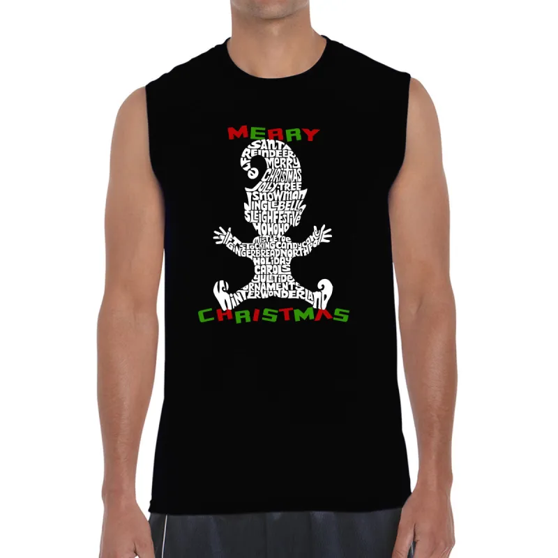 Christmas Elf - Men's Word Art Sleeveless T-Shirt sold by LA Pop Art