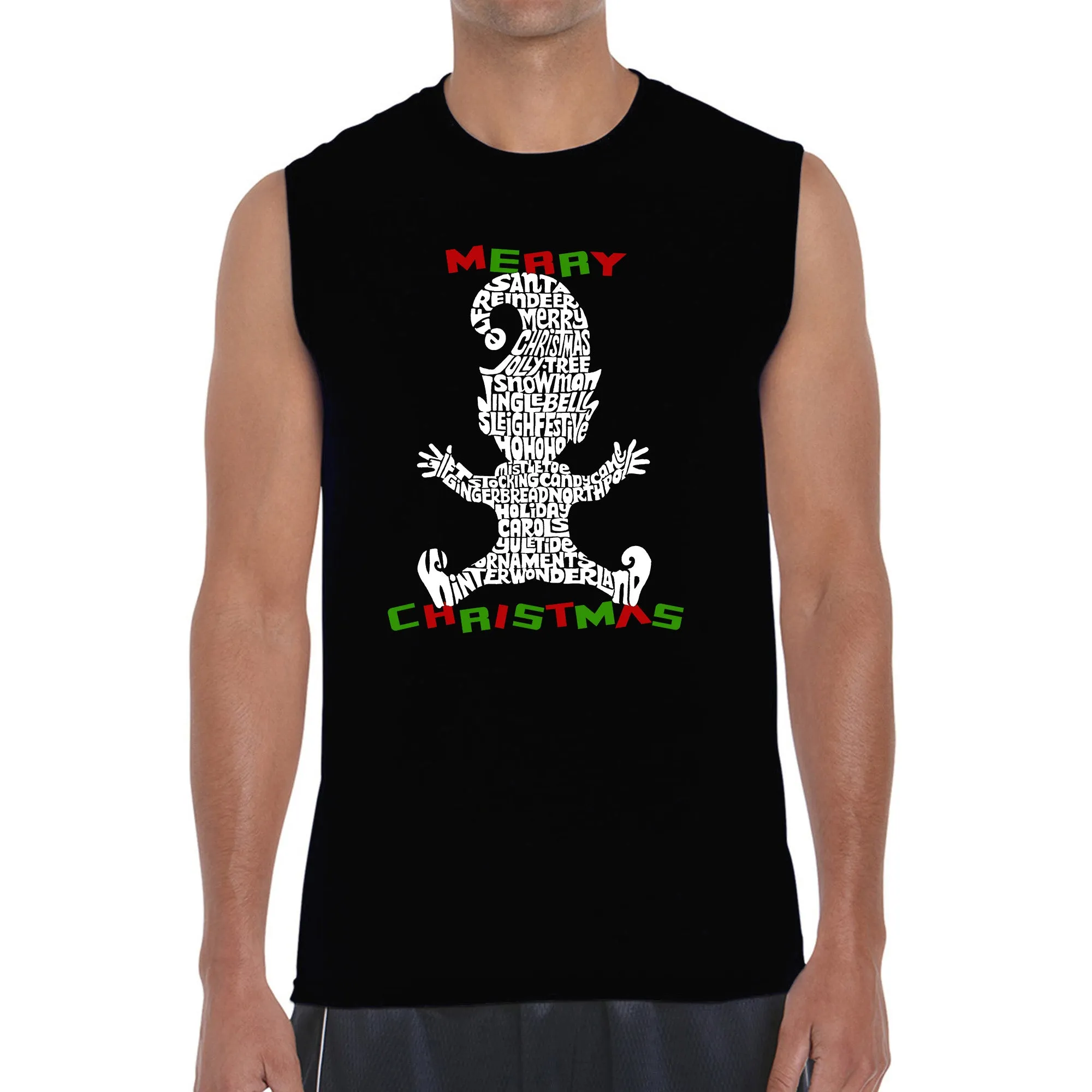 Christmas Elf - Men's Word Art Sleeveless T-Shirt sold by LA Pop Art