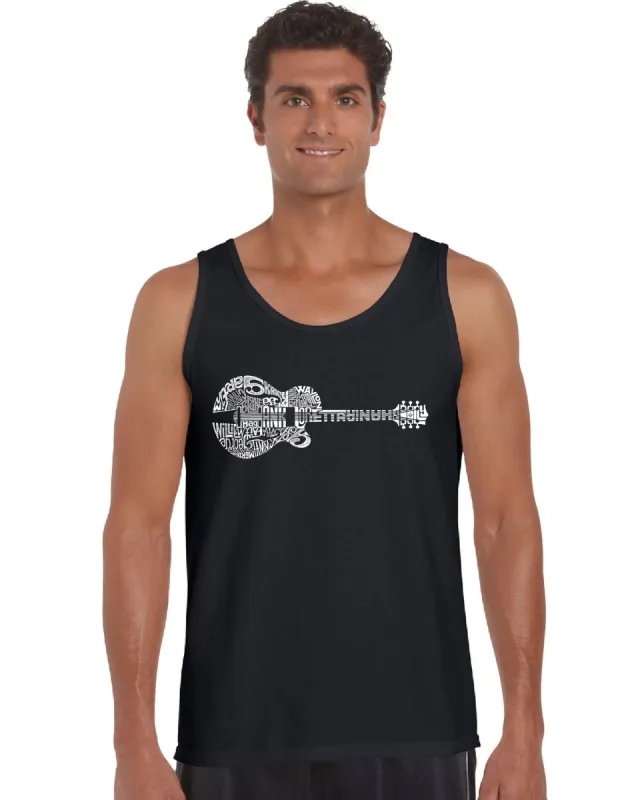 Country Guitar - Men's Word Art Tank Top sold by LA Pop Art