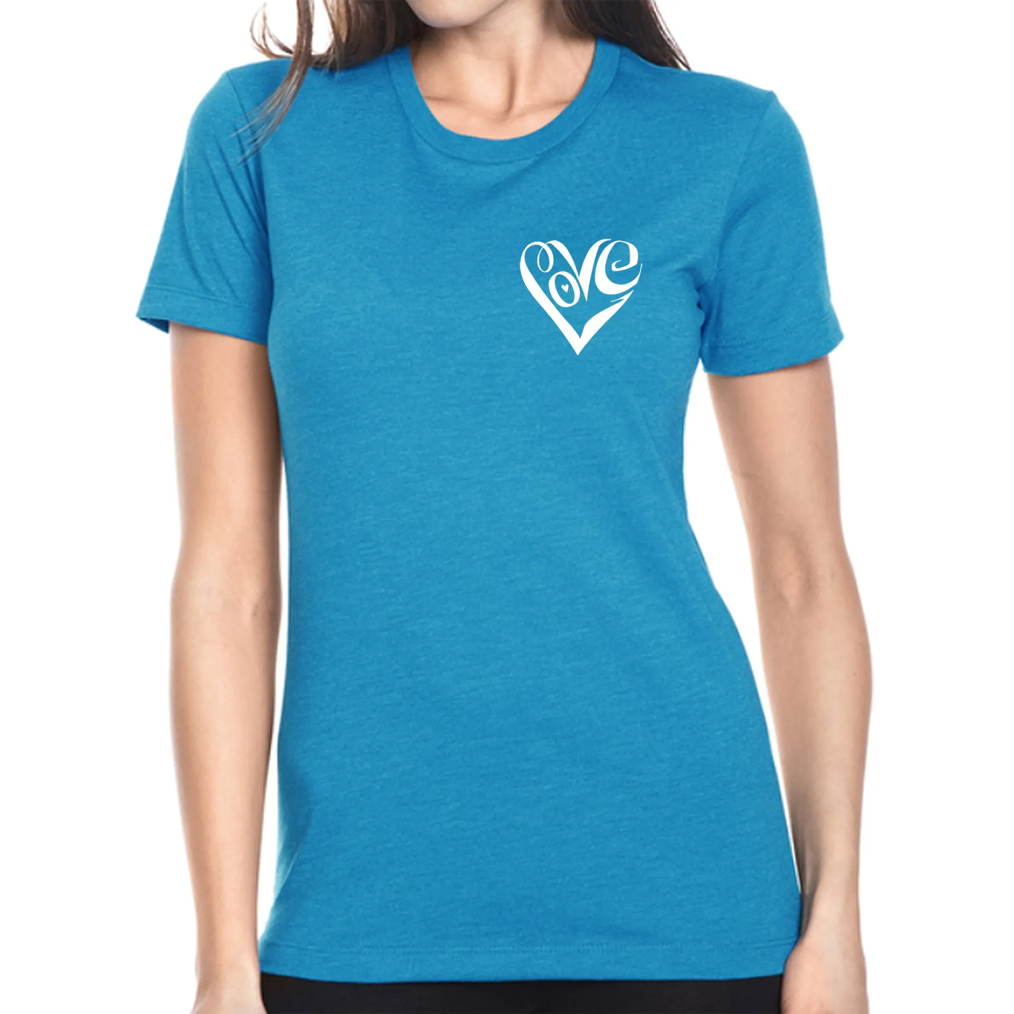 Script Heart - Women's Premium Blend Word Art T-Shirt sold by LA Pop Art product image thumbnail 4