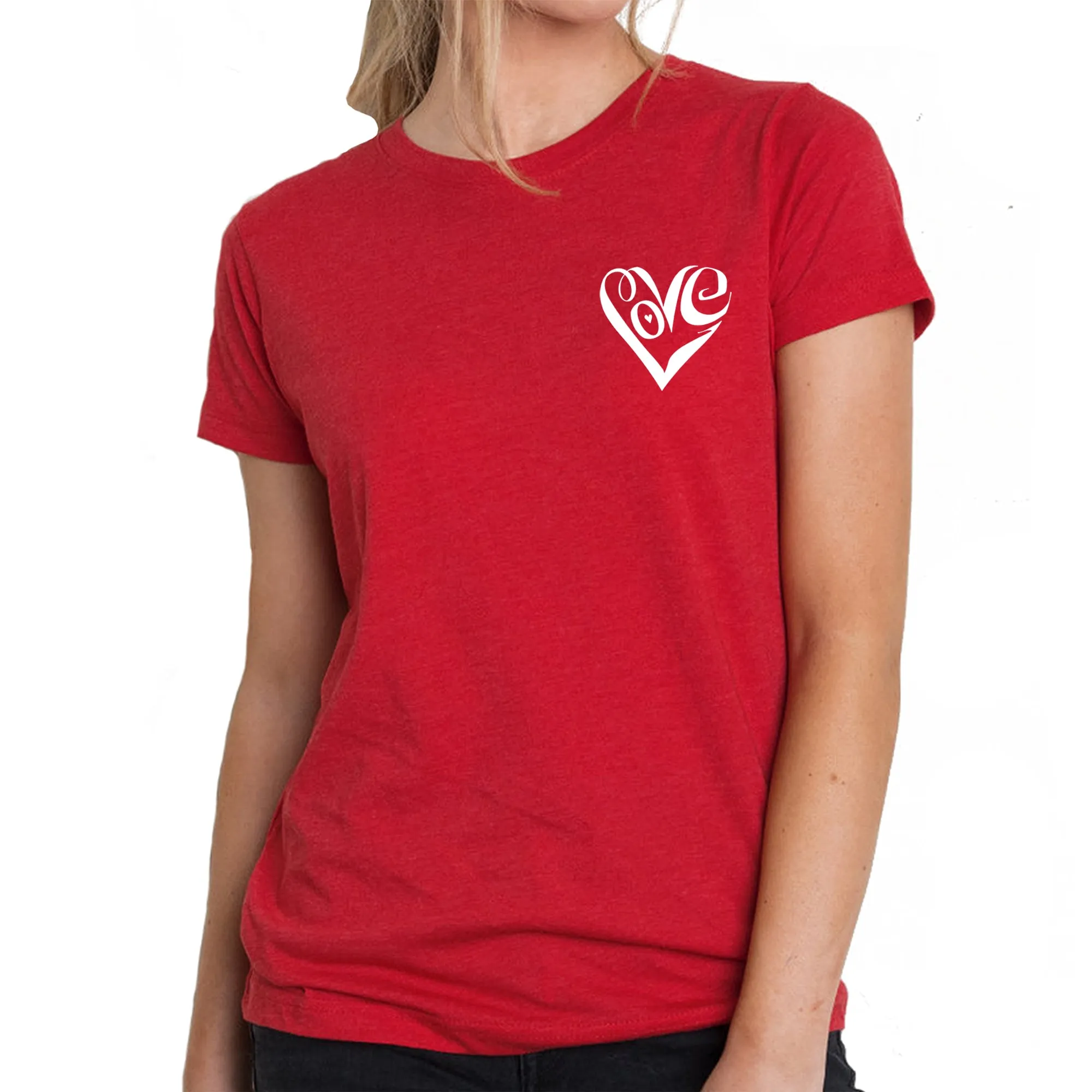 Script Heart - Women's Premium Blend Word Art T-Shirt sold by LA Pop Art product image thumbnail 5
