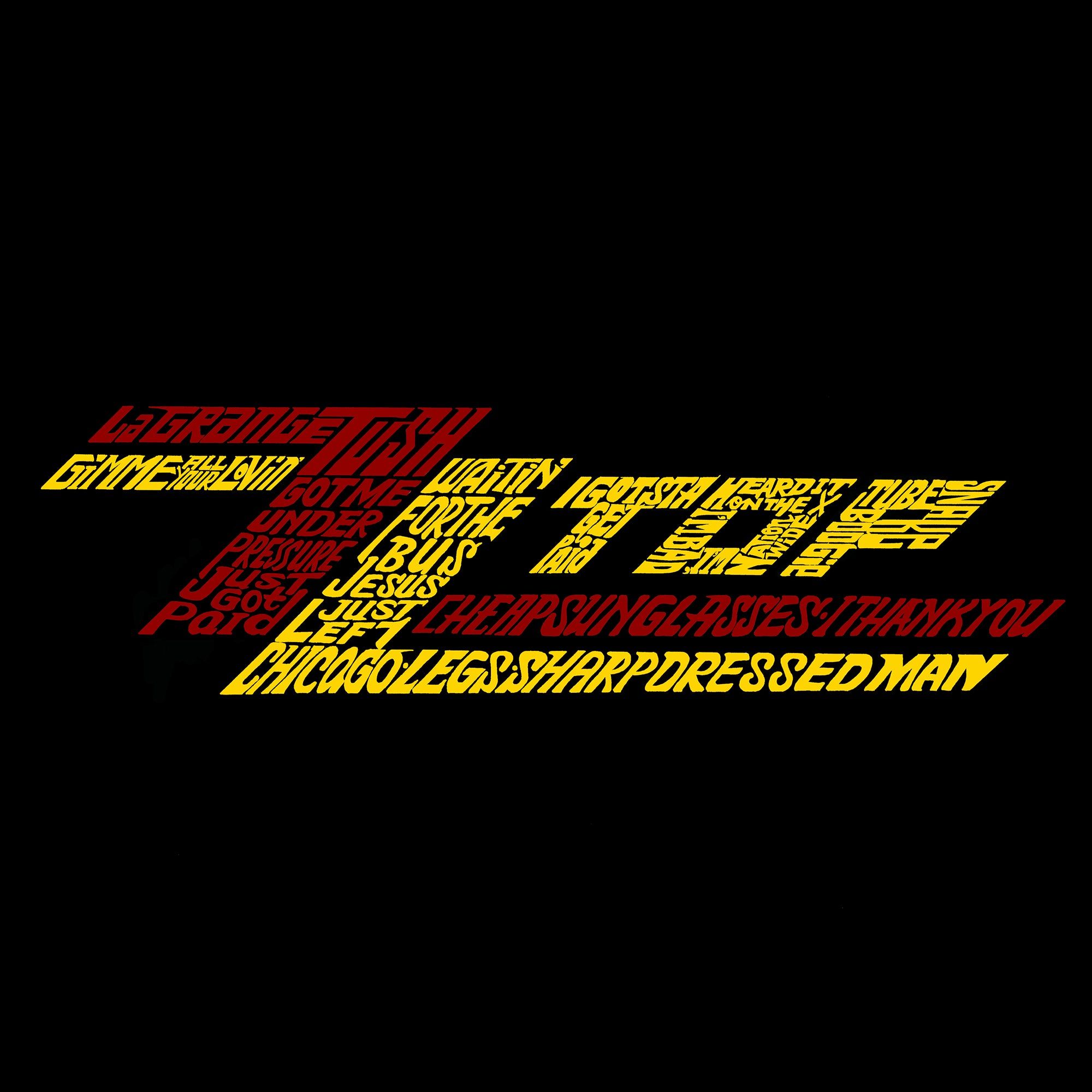 ZZ Top - Women's Word Art T-Shirt sold by LA Pop Art product image thumbnail 2